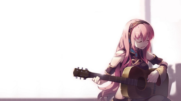 Megurine Luka playing guitar