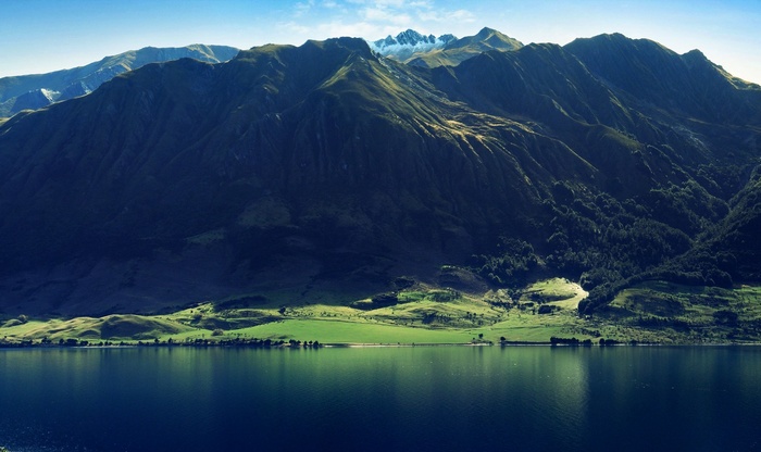 Mountains and lake landscape
