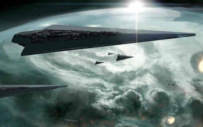 Star Wars Star Destroyers in Space