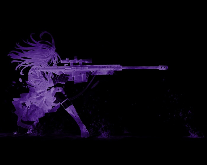 Anime girl with sniper rifle