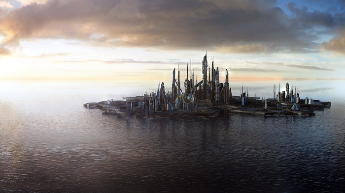 Stargate Atlantis futuristic city on the water