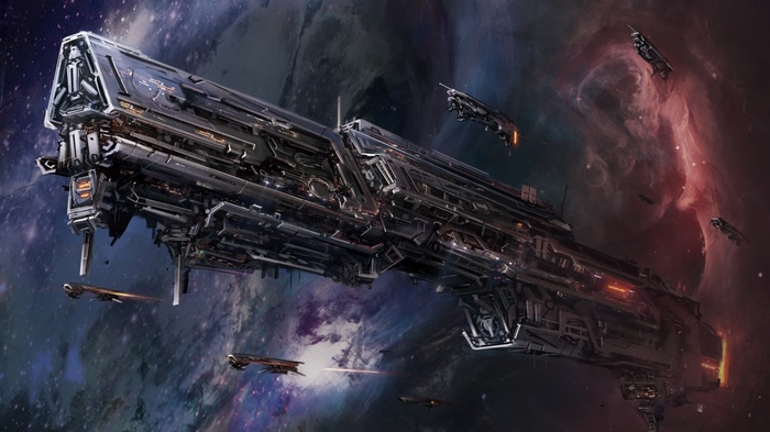 space, science fiction, artwork, spaceship, fantasy art