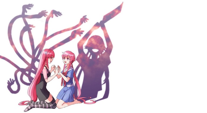 Elfen Lied anime girls with dark shadows
