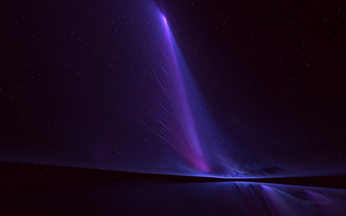 Abstract digital art with stars and purple light