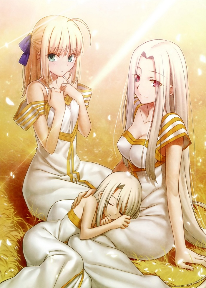 Fate Series: Saber, Irisviel, and Illyasviel