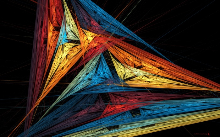 Abstract fractal art with colorful geometric shapes
