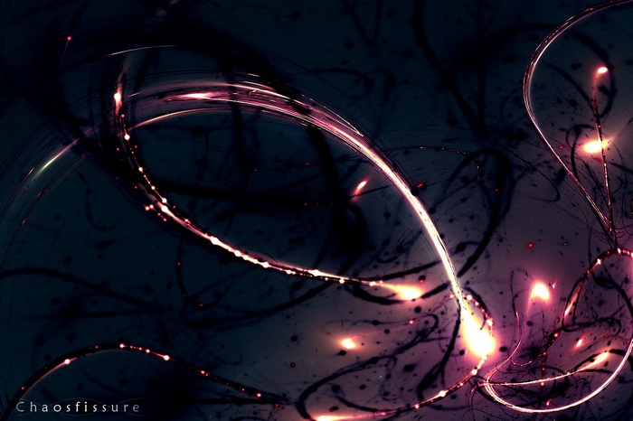 Abstract fractal streaks with glowing lights