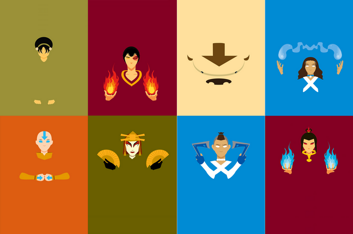 Minimalist Avatar: The Last Airbender Characters