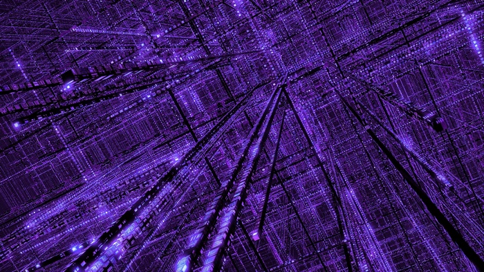 Purple 3D Abstract Digital Grid