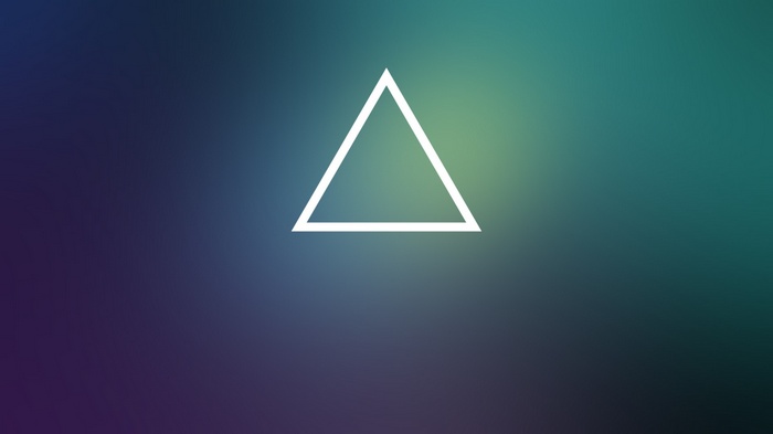 White triangle on a gradient background