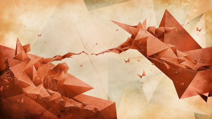 The Creation of Adam low poly geometric art