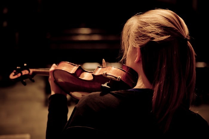 Woman playing a violin