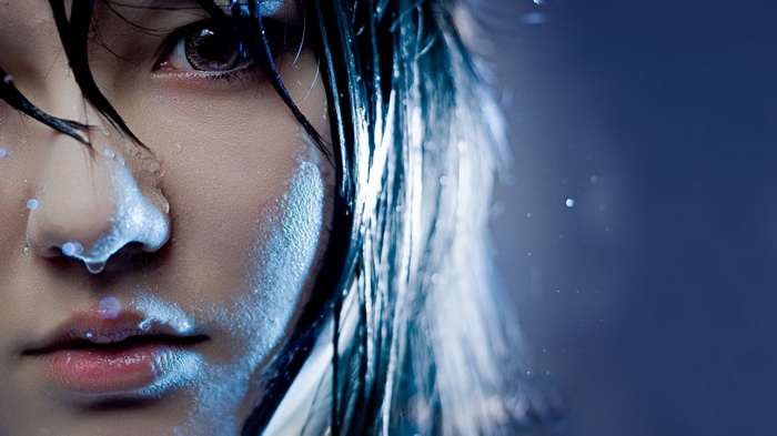 Resident Evil digital art of a woman with wet hair