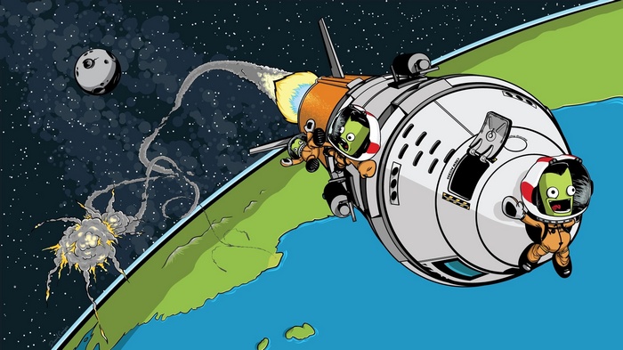 Kerbal Space Program rocket launch with explosion