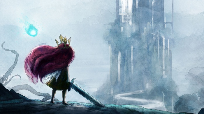 Child of Light Aurora with a sword