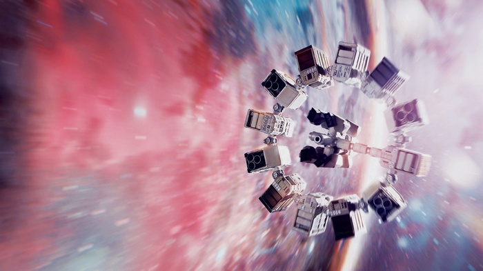 Interstellar movie spaceship in space