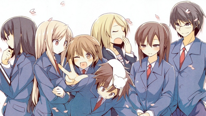 Sakurasou no Pet na Kanojo characters with a cat