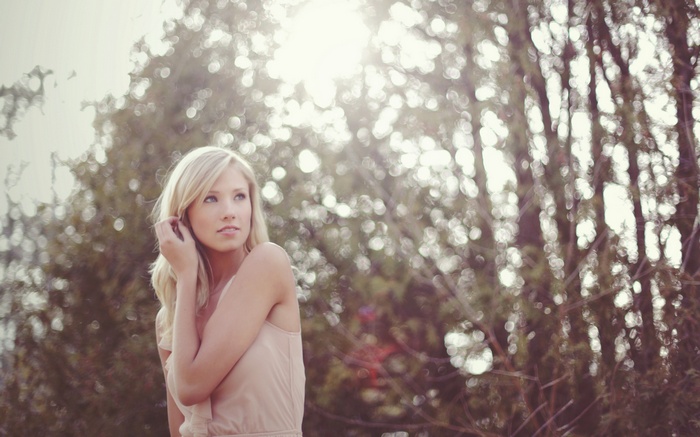 Berit Birkeland outdoors with blonde hair and blue eyes