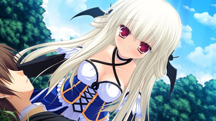 Filia (Lunaris Filia) and a boy in a forest