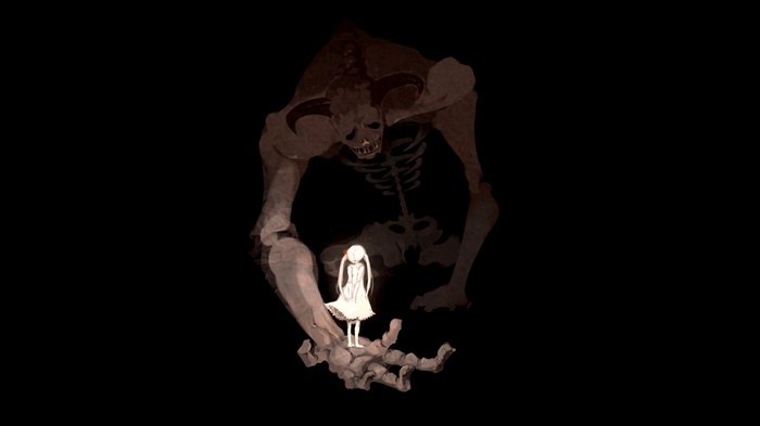 Artwork of a demon and a girl
