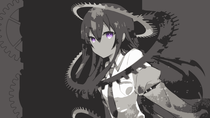 Makise Kurisu from Steins;Gate with gears