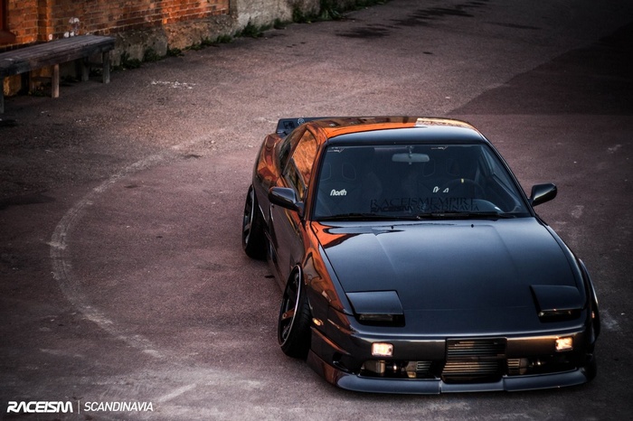 Black Nissan S13 with Raceism Scandinavia sticker