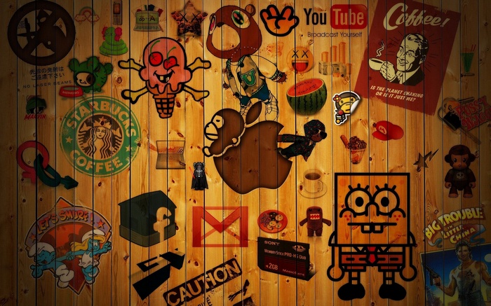 Collage of Pop Culture Icons and Logos
