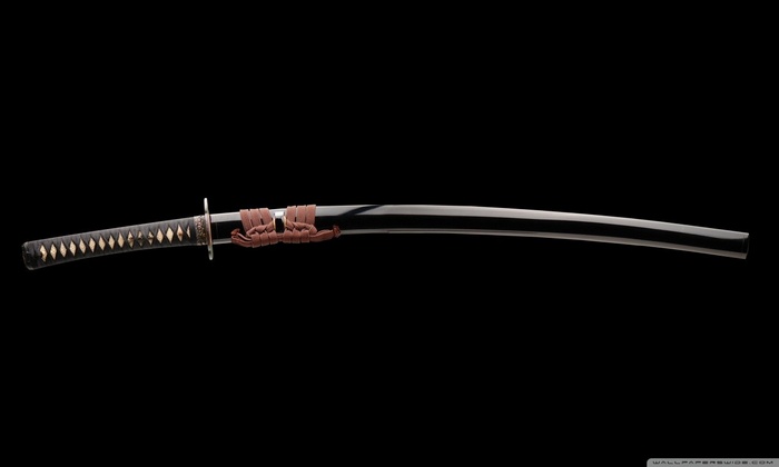 Katana sword on a black background