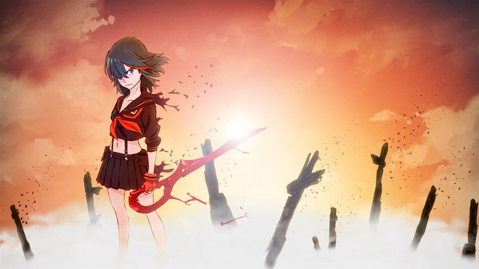 Matoi Ryuuko from Kill la Kill with a sword