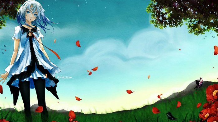 Yuzuriha Inori from Beatless in a field