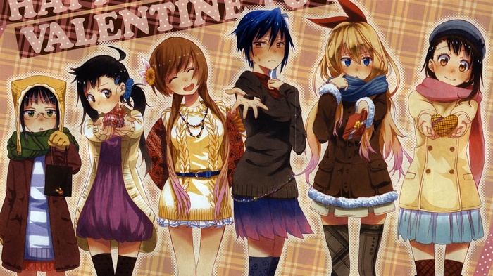 Nisekoi Characters with Valentine's Day Chocolates