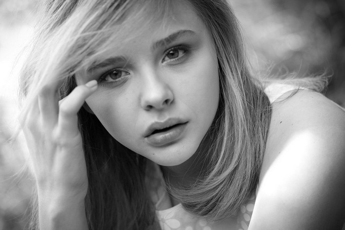 Chloë Grace Moretz black and white portrait