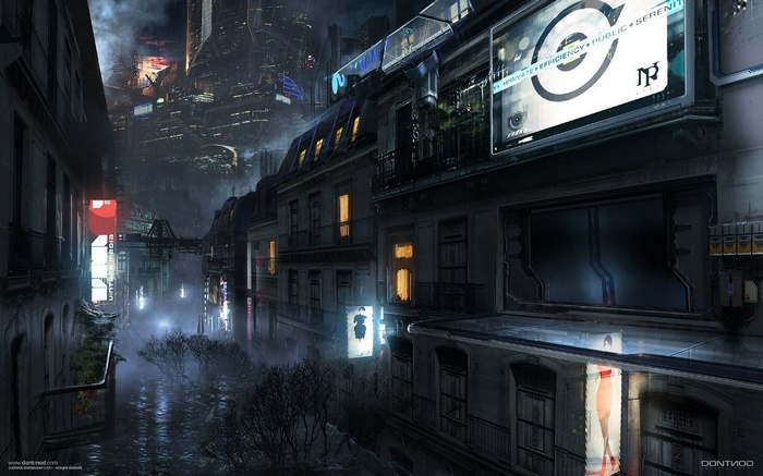 Remember Me concept art of a futuristic city