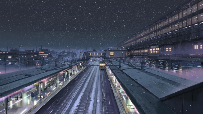5 Centimeters Per Second Train Station in Winter