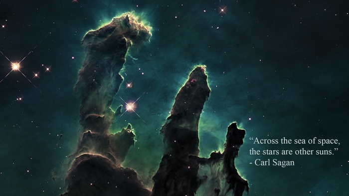 Carl Sagan Quote on Pillars of Creation Nebula
