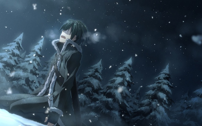 Kirigaya Kazuto in a Snowy Forest