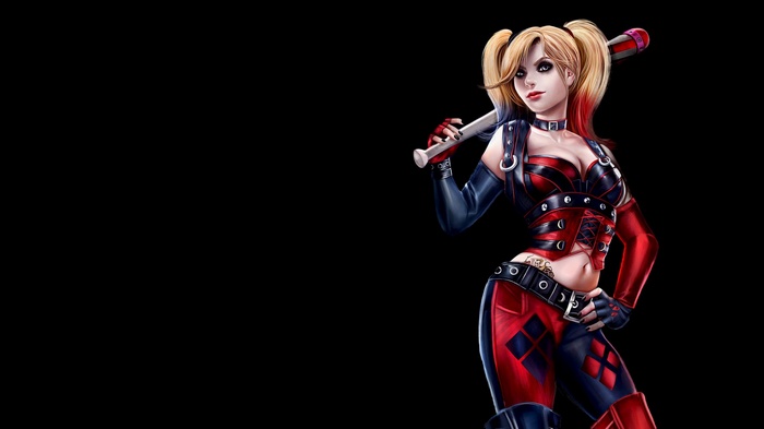 Harley Quinn holding a baseball bat