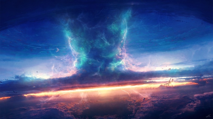 digital art, tornado, Lost, sky, DeviantArt, storm