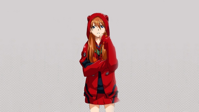 Asuka Langley Soryu in a red hoodie