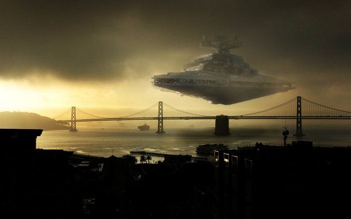 Star Destroyer over San Francisco Bay Bridge