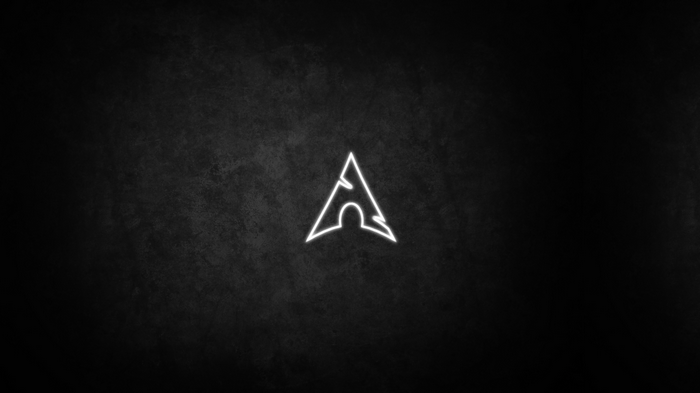 Arch Linux logo on a dark textured background