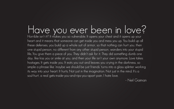 Neil Gaiman quote about love