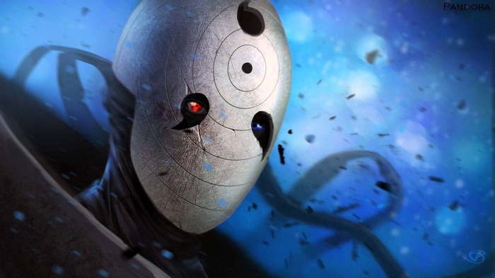 Tobi, simple background, Sharingan, Rinnegan, Uchiha Obito, anime, realistic, Naruto Shippuuden