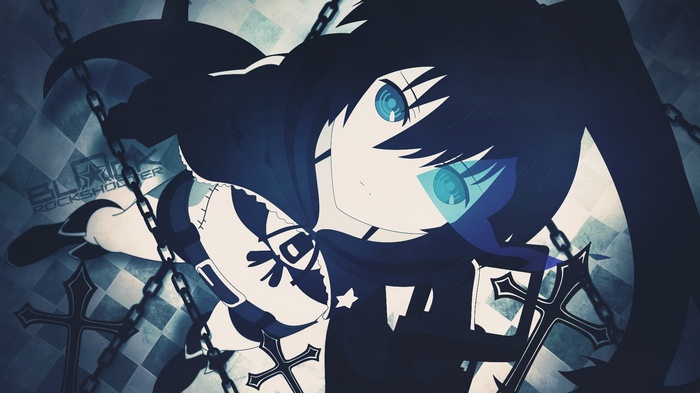 Black Rock Shooter with Chains and Crosses