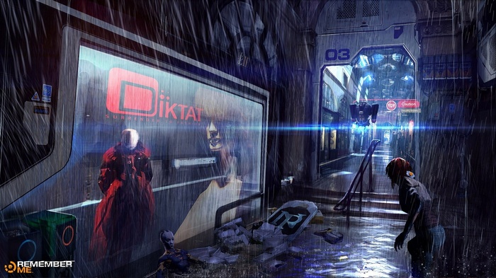 Remember Me: Nilin in a rainy cyberpunk city