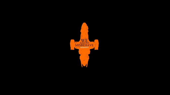 Firefly Serenity ship with text