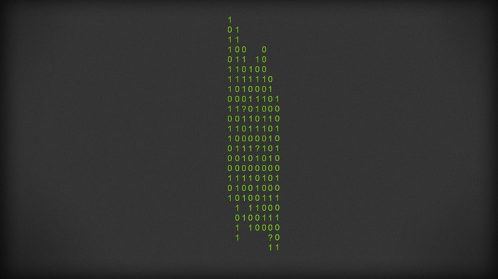 Binary code on a dark textured background
