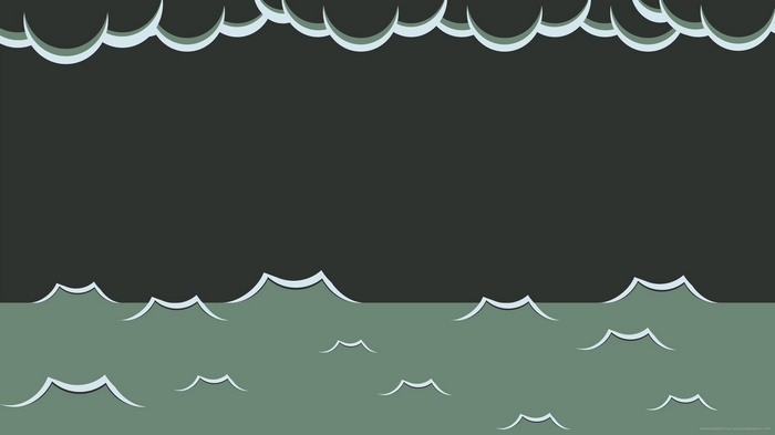 Minimalist dark sky over choppy green water
