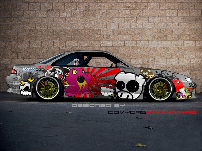 Nissan S14 with custom JDM graphics