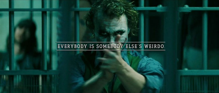 The Joker from The Dark Knight with a quote